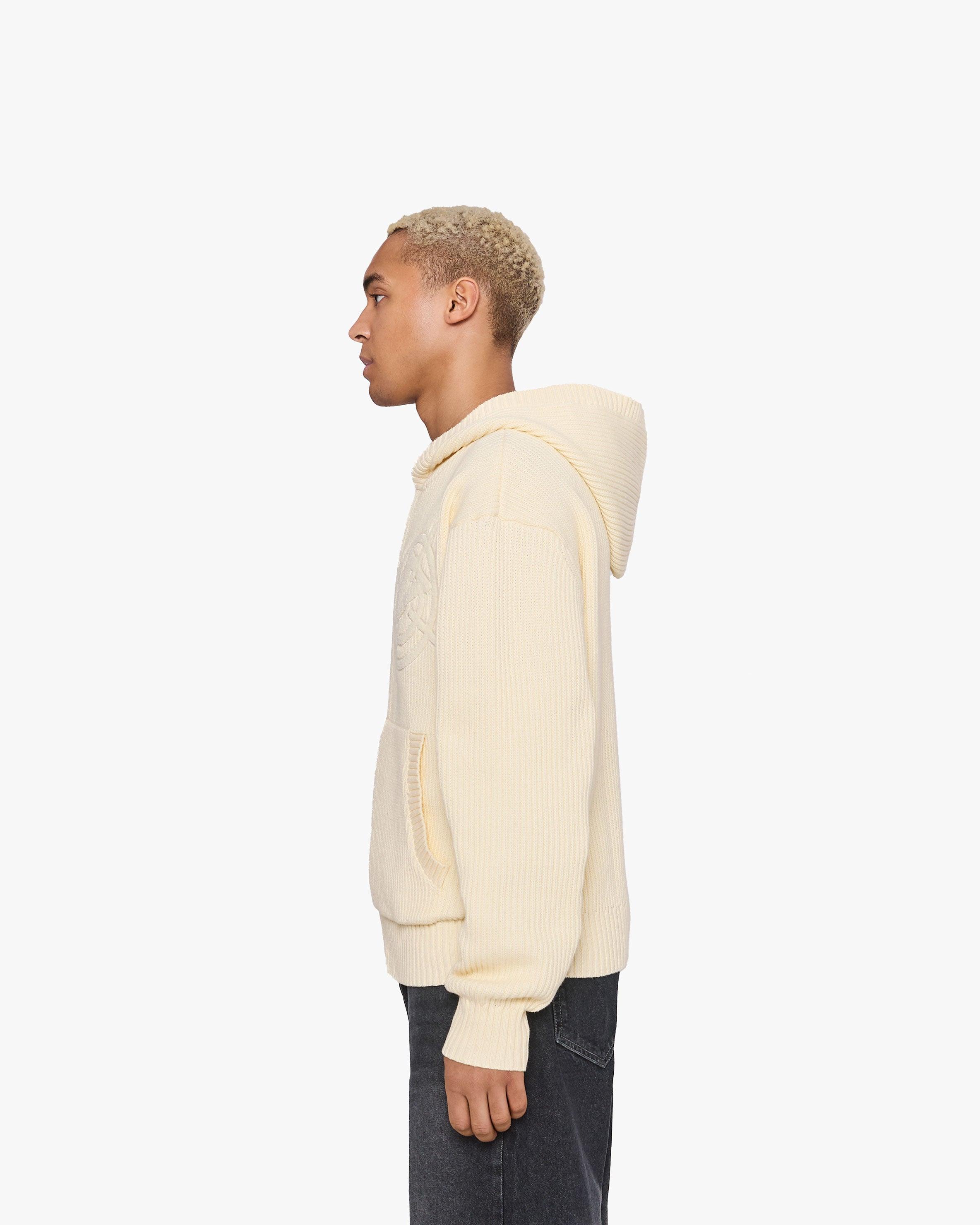 V-LOGO KNIT ZIP HOODIE BEIGE - Image 5