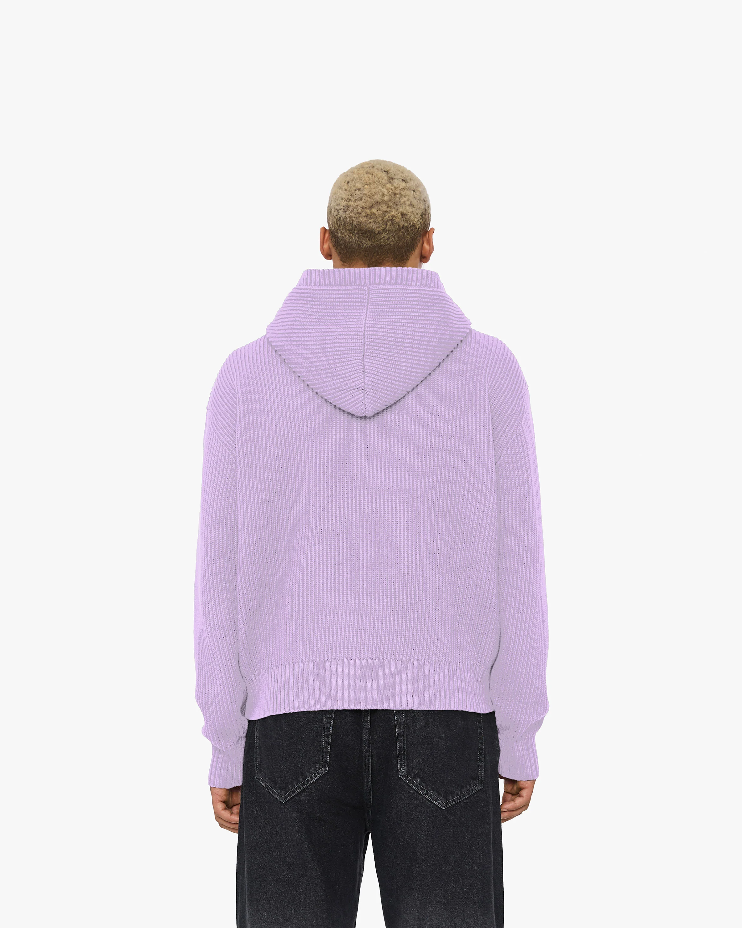 V-LOGO KNIT ZIP HOODIE LAVENDER - Image 6