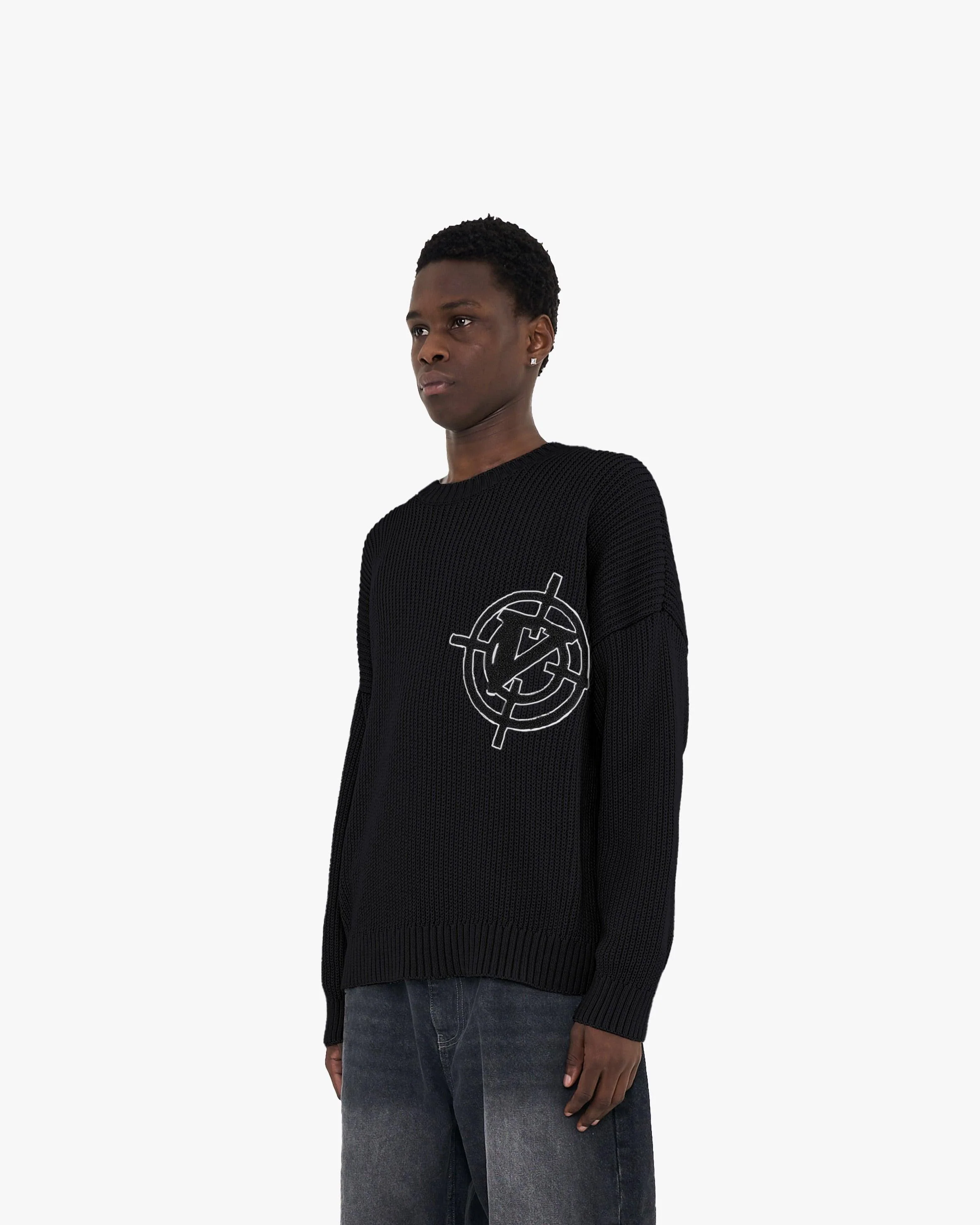 V-LOGO KNITWEAR BLACK - Image 4