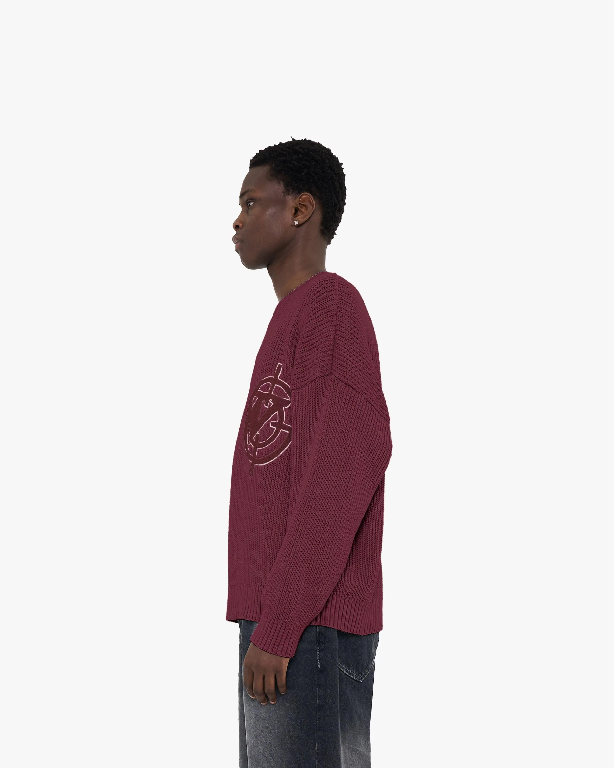 V-LOGO KNITWEAR DARK CHERRY - Image 5
