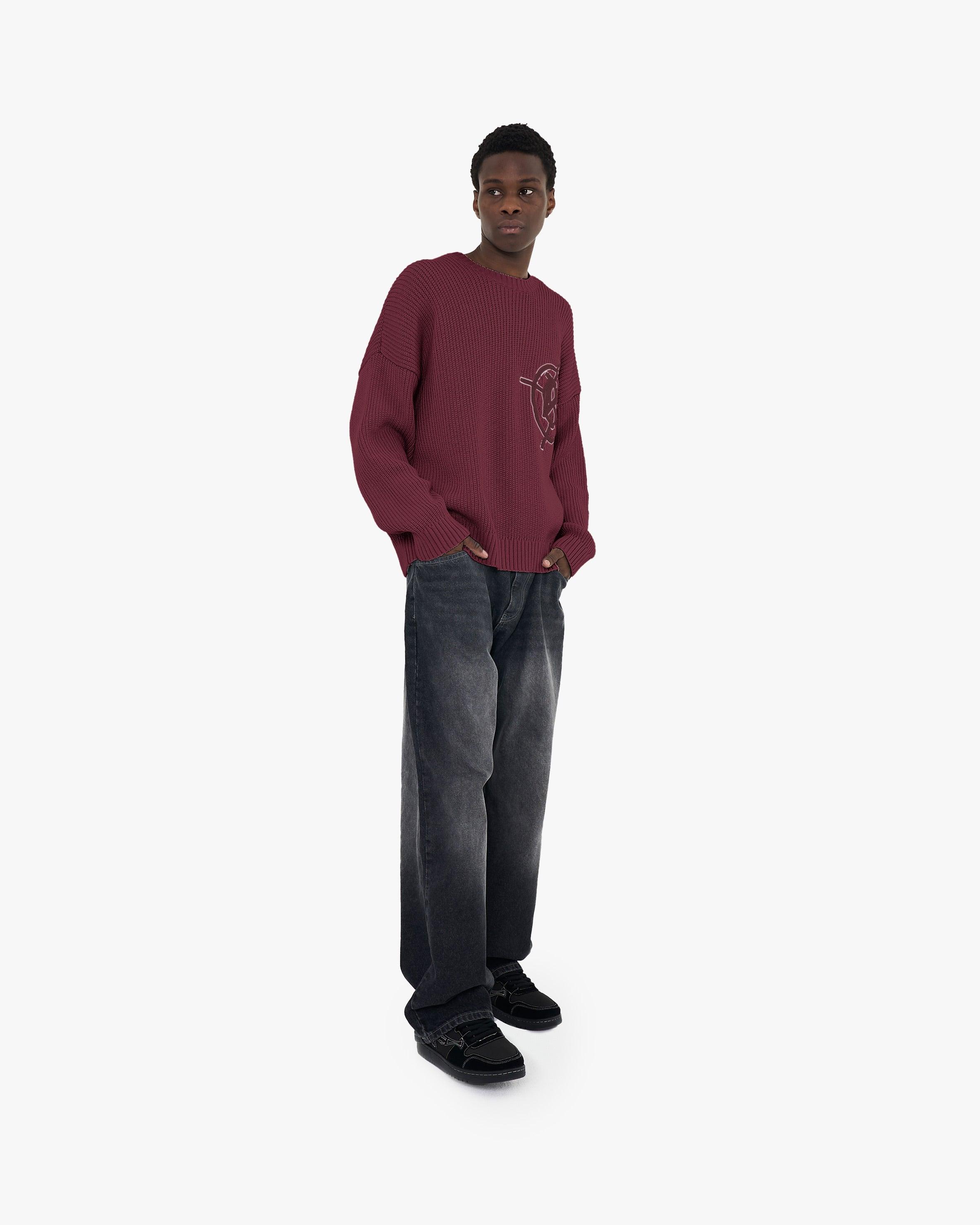 V-LOGO KNITWEAR DARK CHERRY - Image 7
