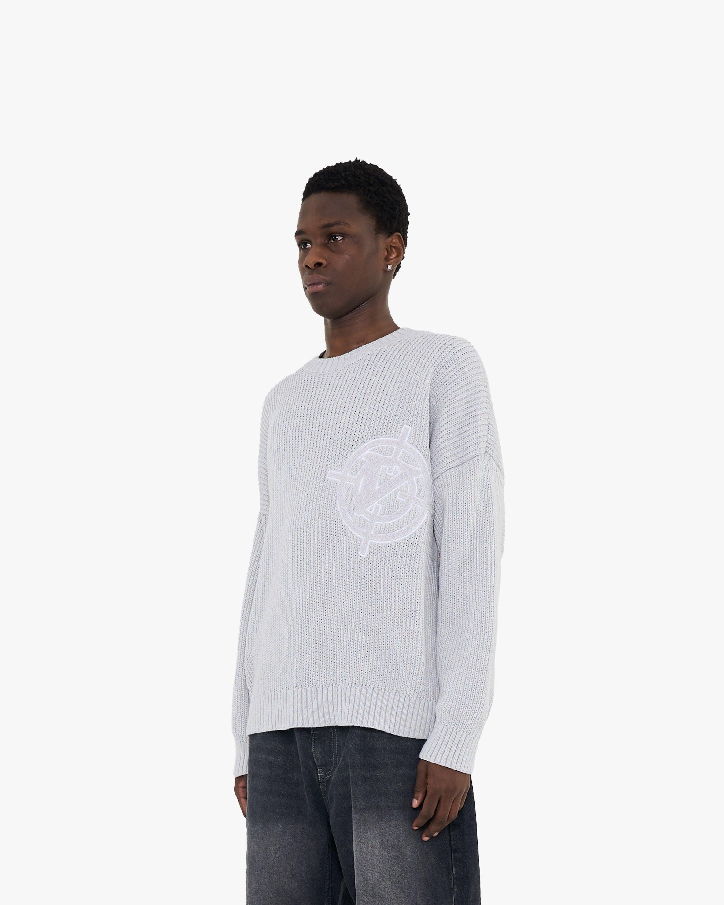 V-LOGO KNITWEAR LIGHT GREY - Image 4