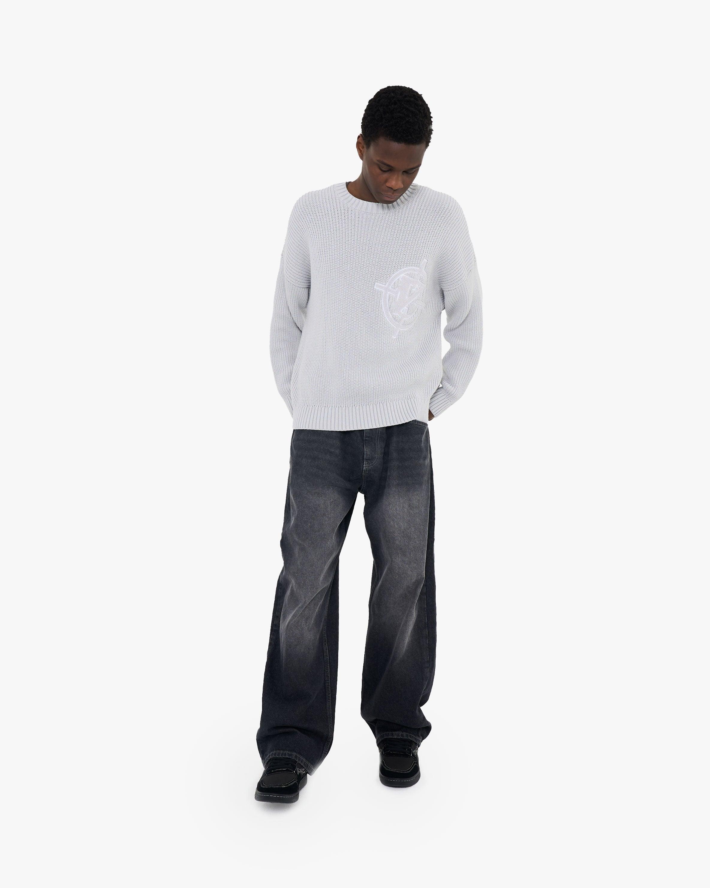 V-LOGO KNITWEAR LIGHT GREY - Image 7
