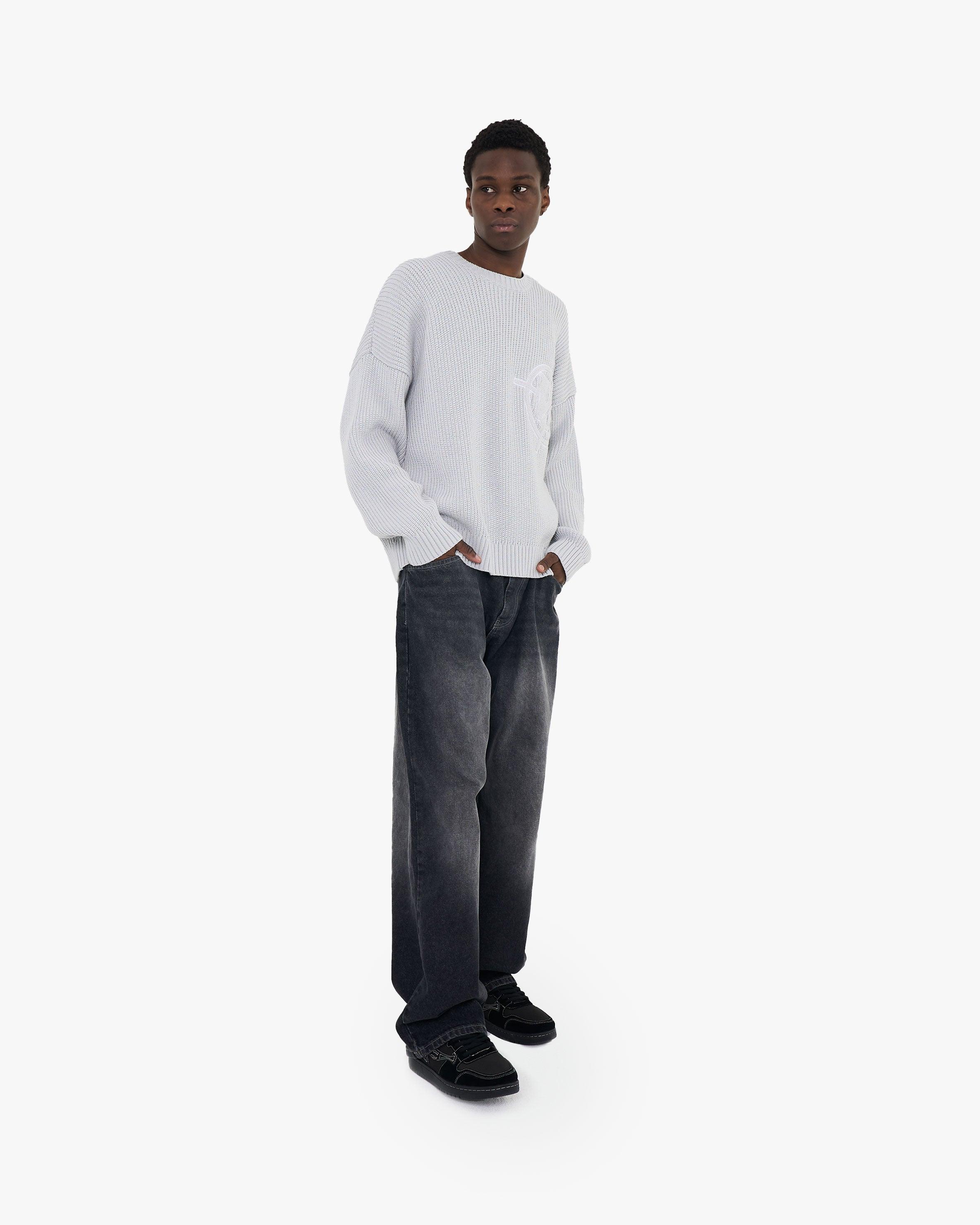 V-LOGO KNITWEAR LIGHT GREY - Image 8