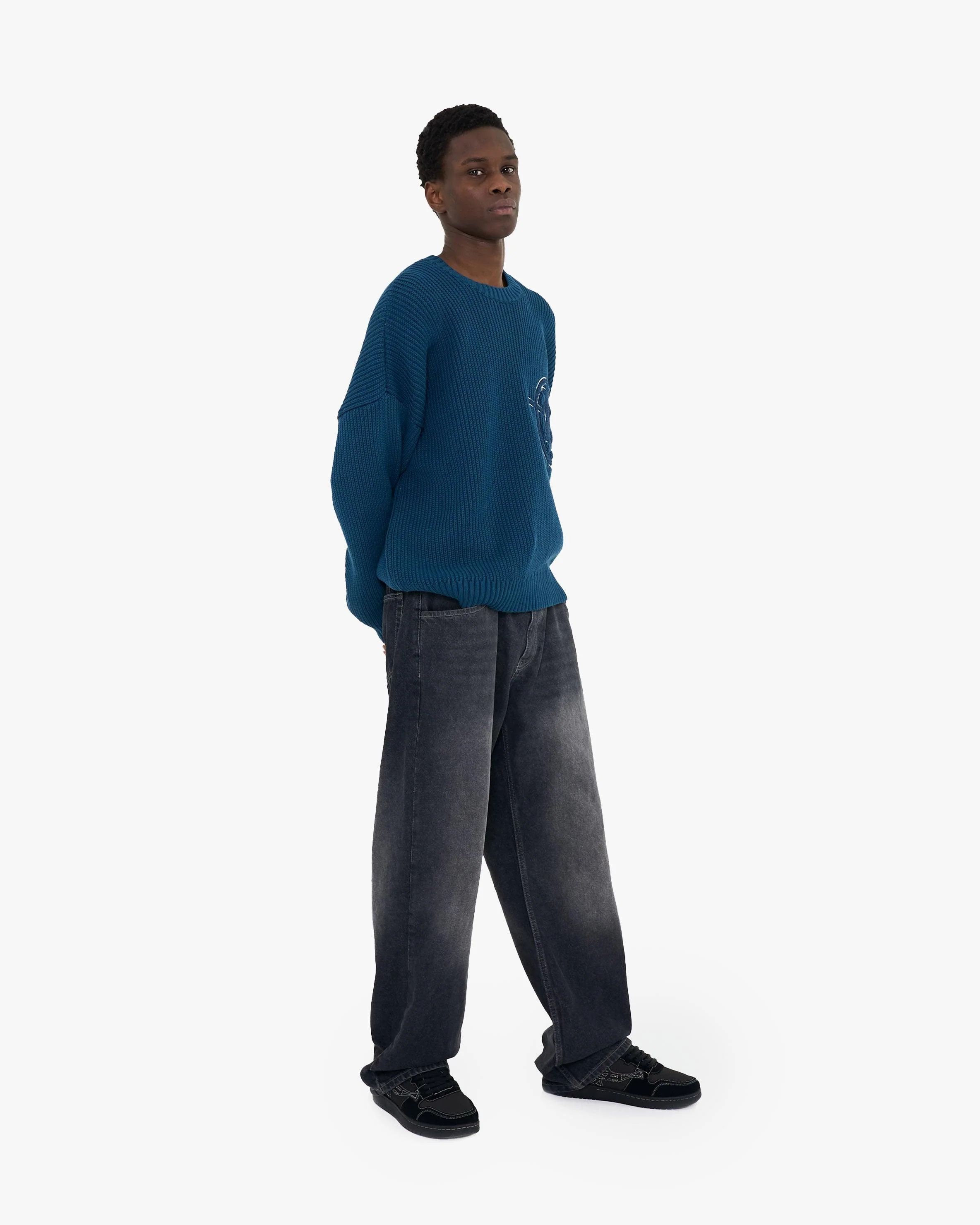 V-LOGO KNITWEAR MIDNIGHT BLUE - Image 8