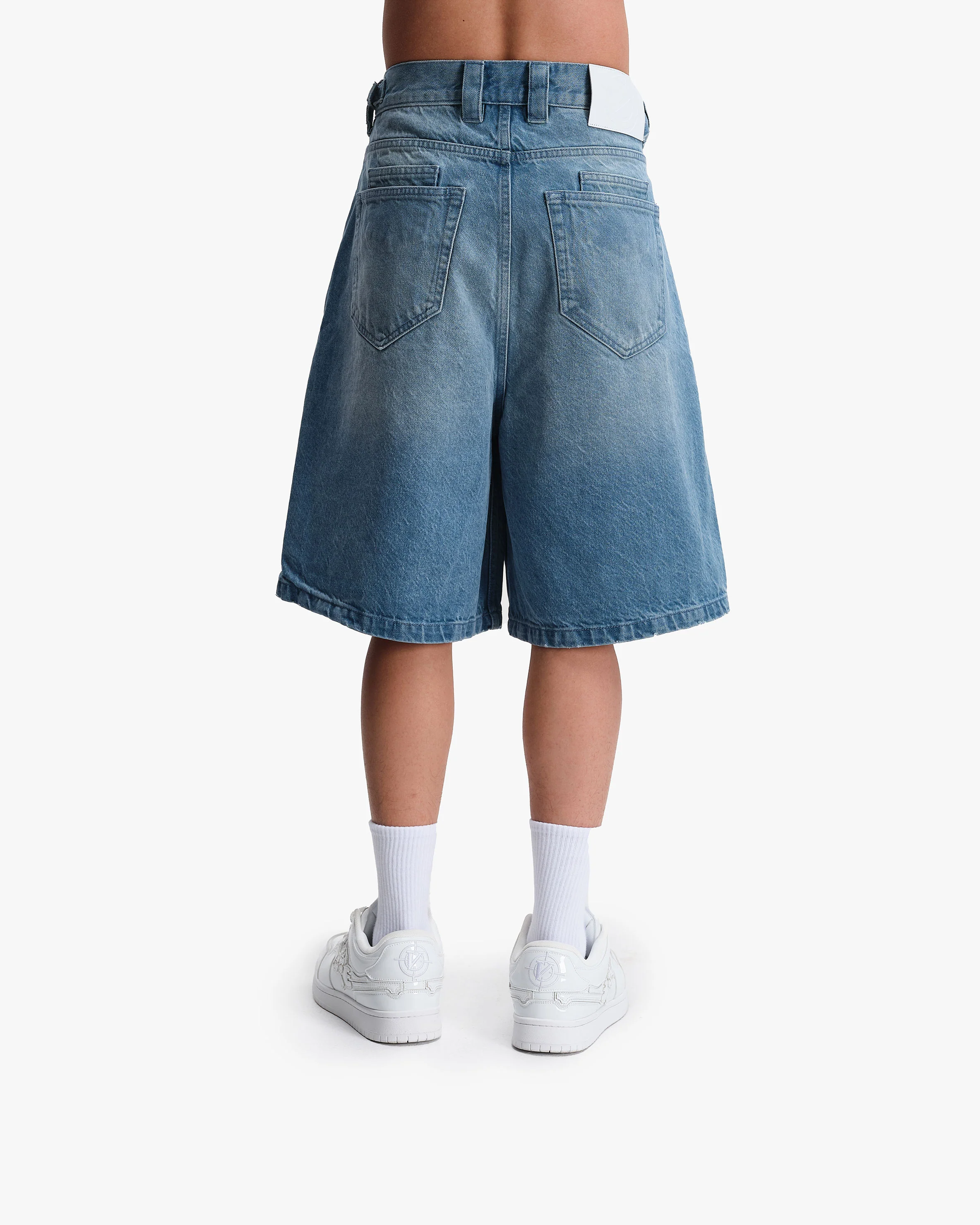 VINTAGE BLUE DENIM JORTS - Image 6
