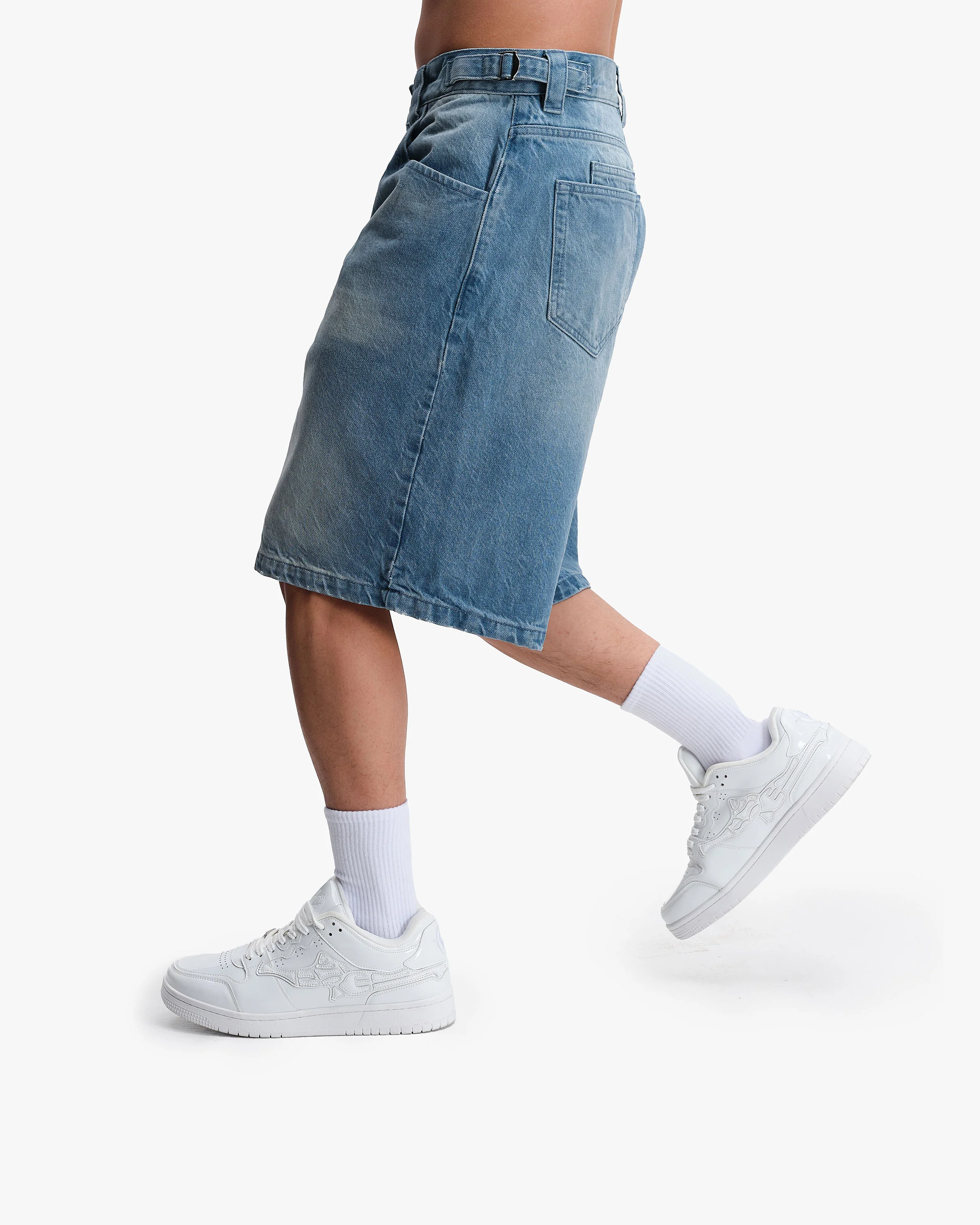 VINTAGE BLUE DENIM JORTS - Image 7