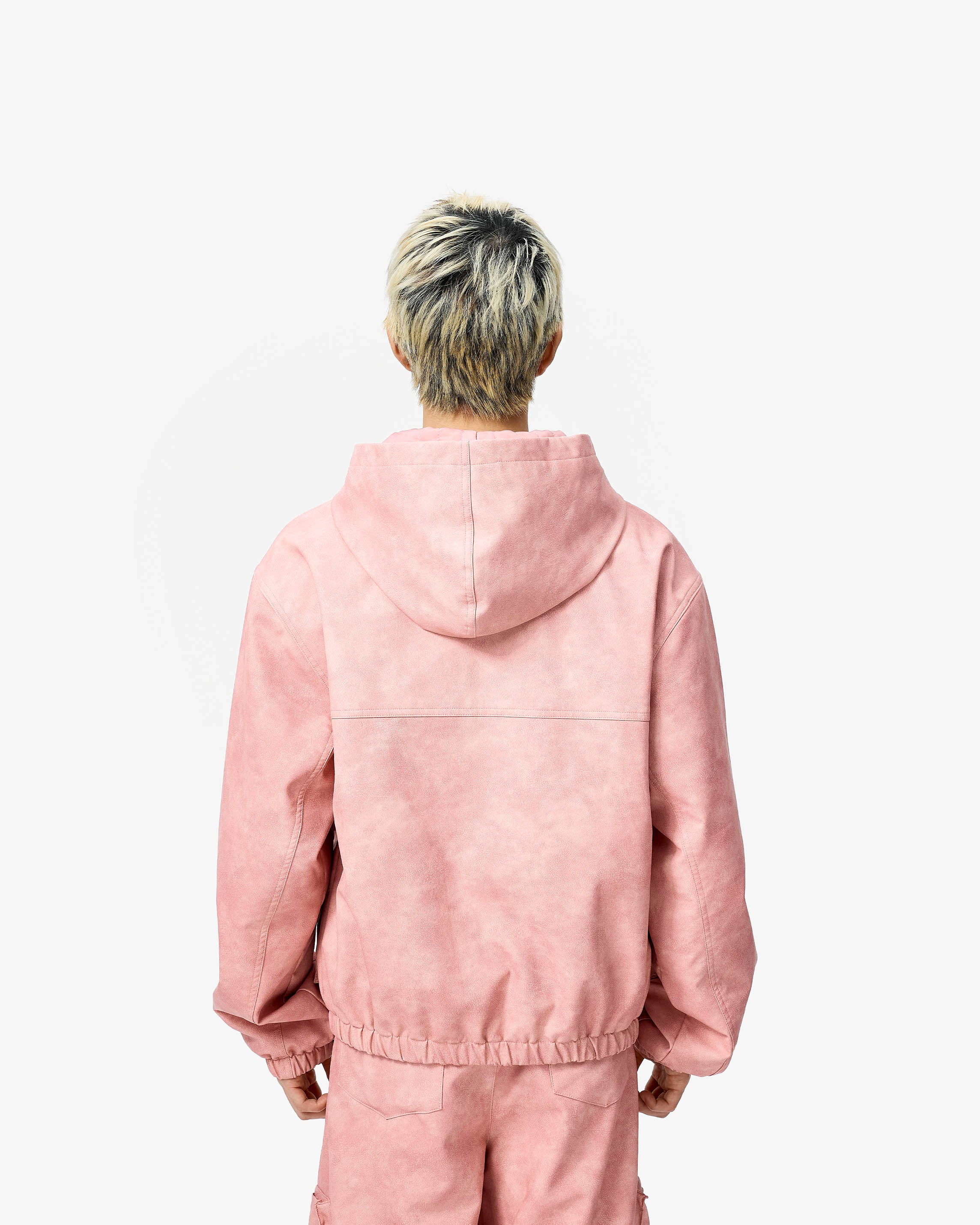 SCRIPT LOGO LEATHER JACKET VINTAGE PINK - Image 5