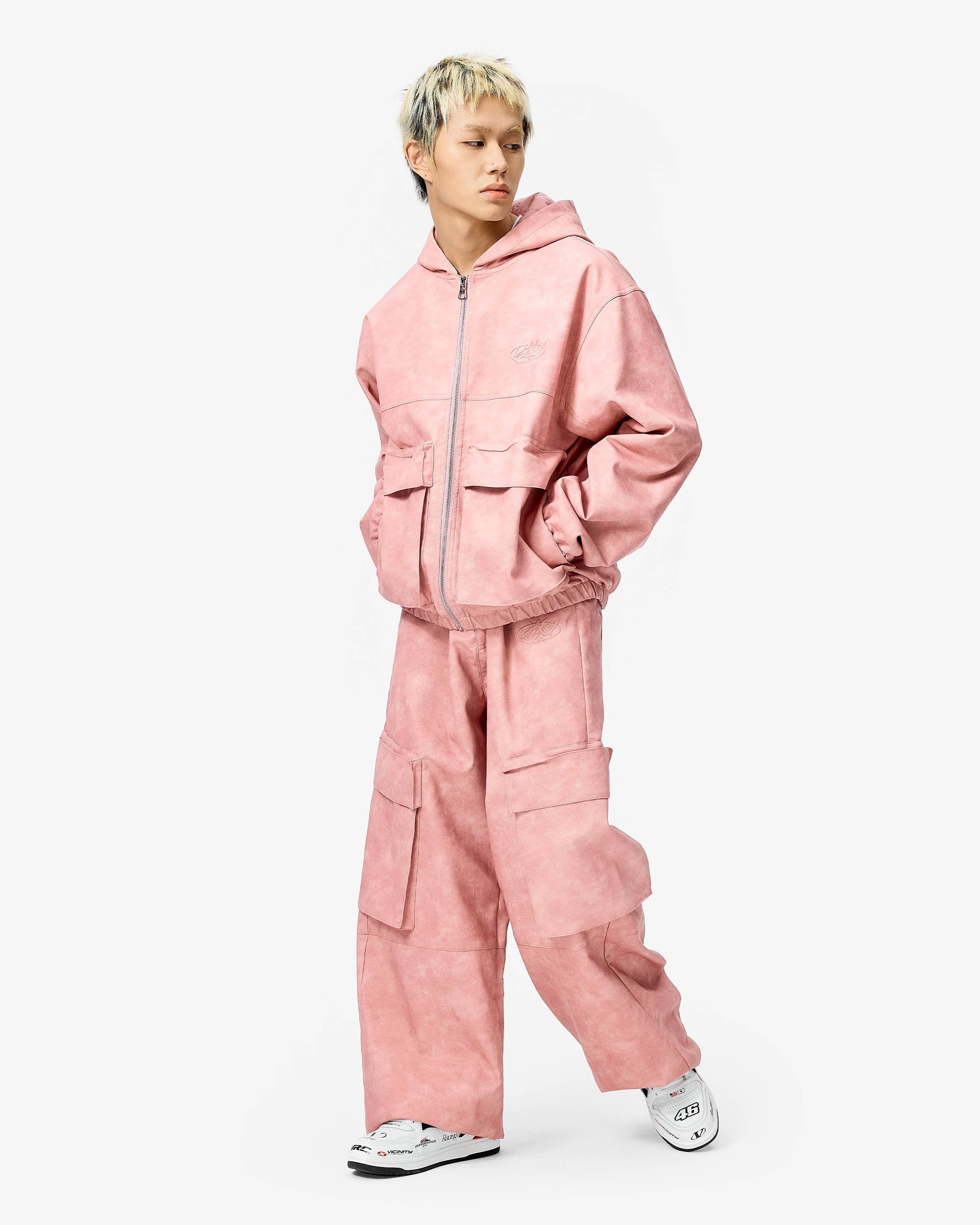 SCRIPT LOGO LEATHER PANTS VINTAGE PINK - Image 7