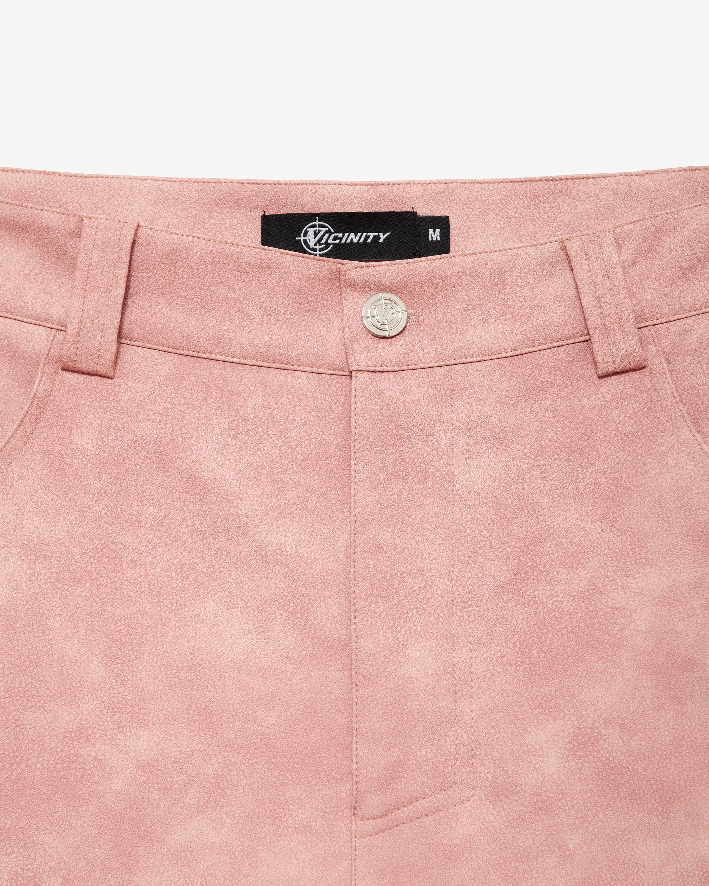 SCRIPT LOGO LEATHER PANTS VINTAGE PINK - Image 9