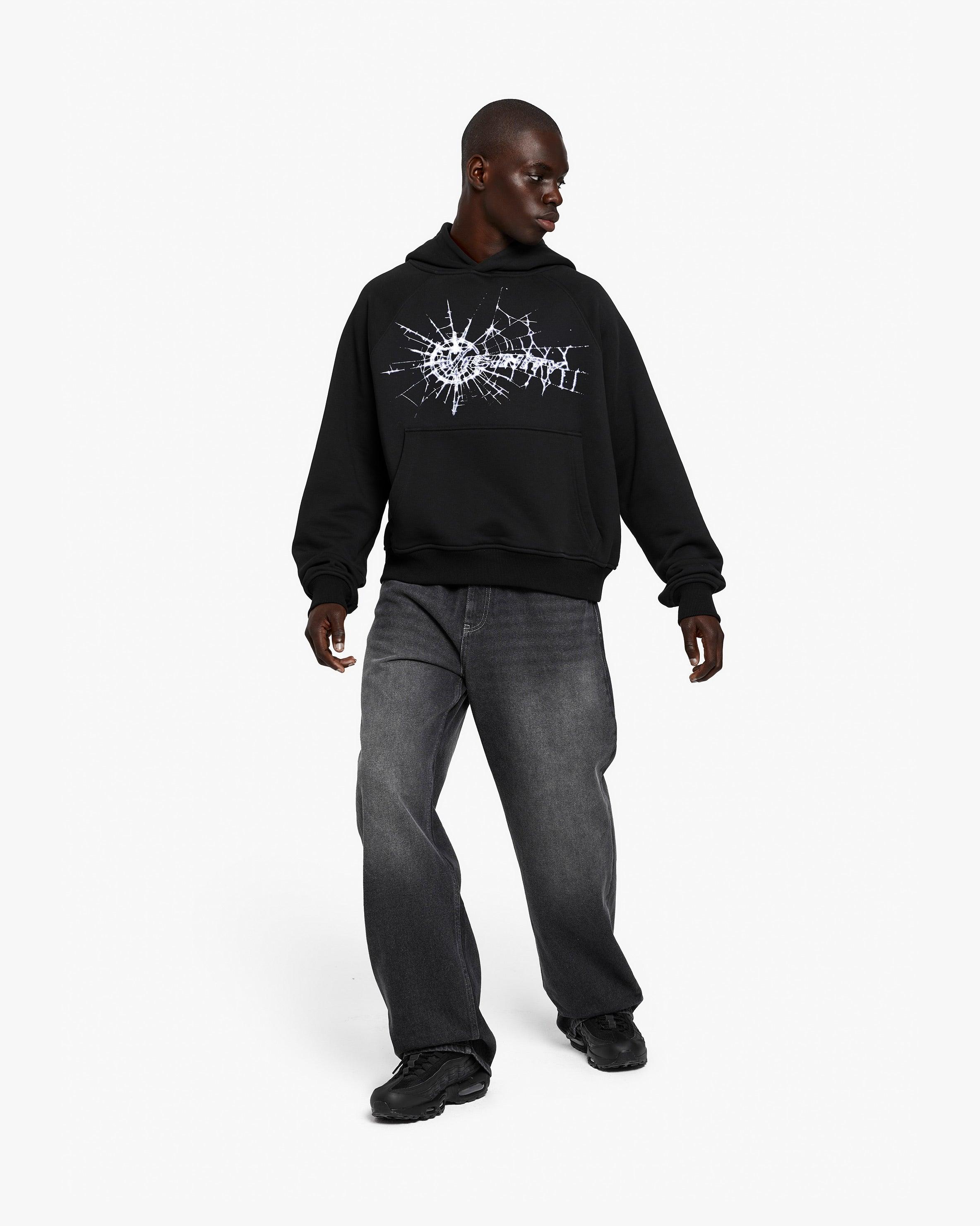 WEB LOGO HOODIE BLACK - Image 7