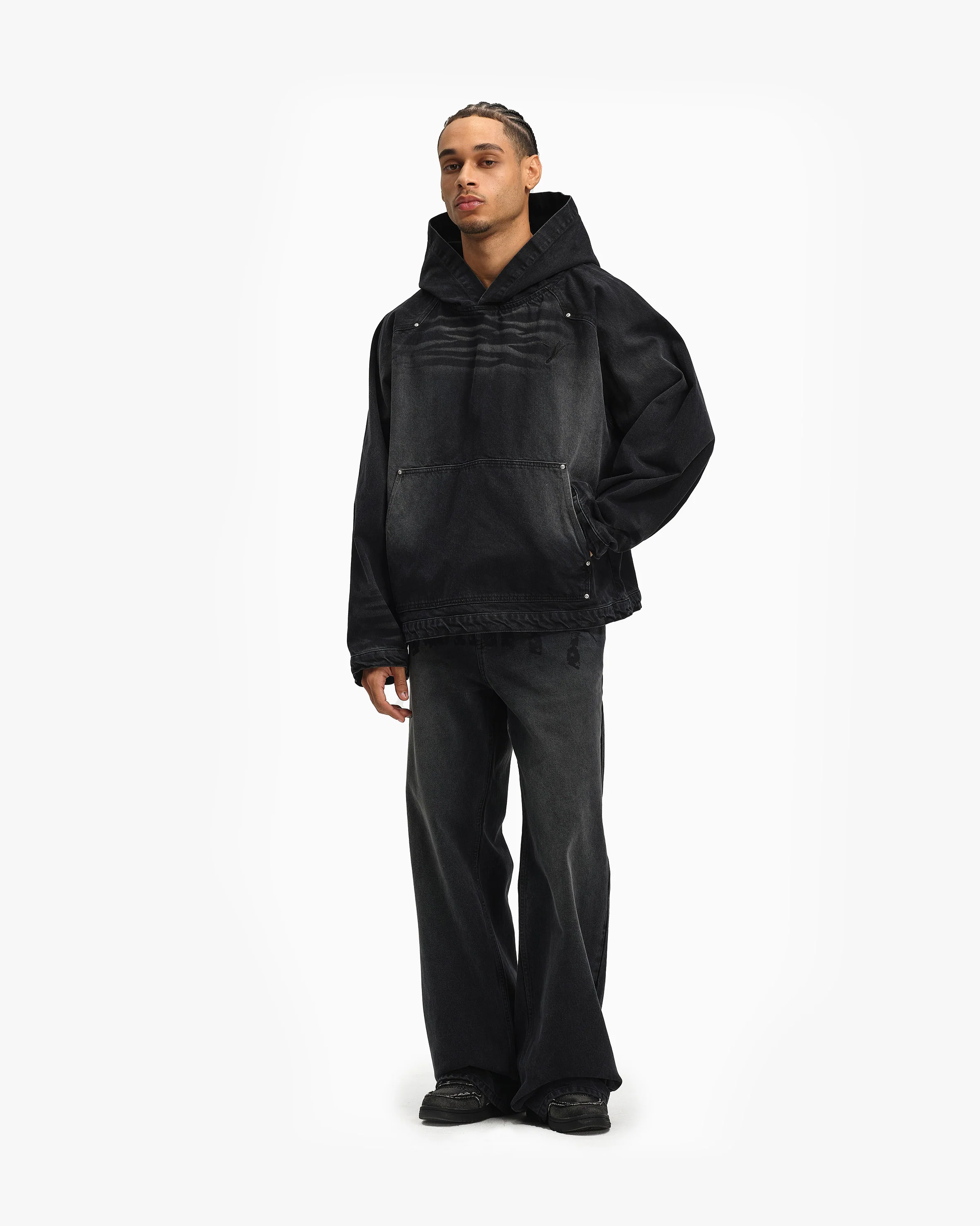 WILD SOUTH DENIM HOODIE COAL - Image 8