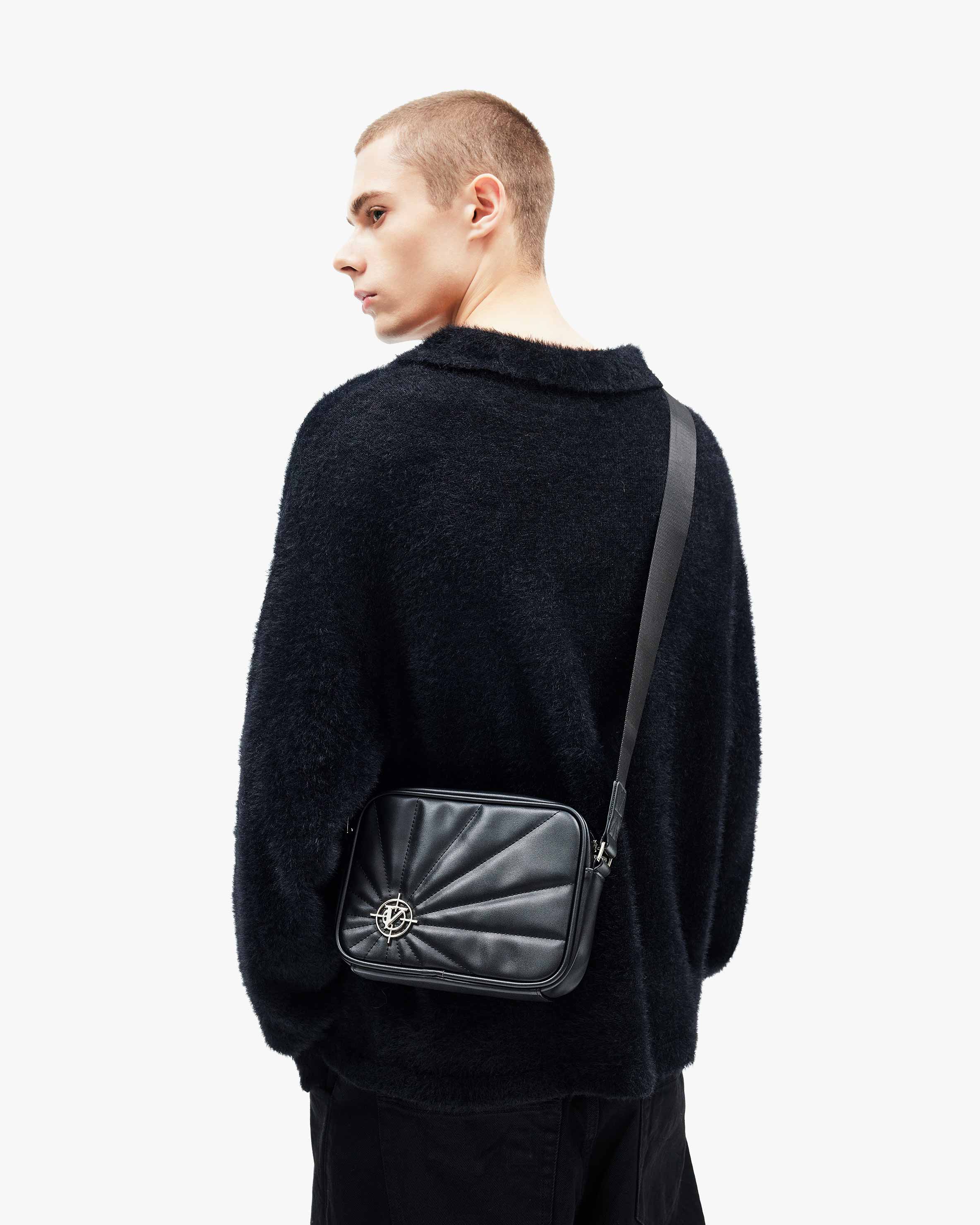 X LEATHER SHOULDERBAG BLACK - Image 5